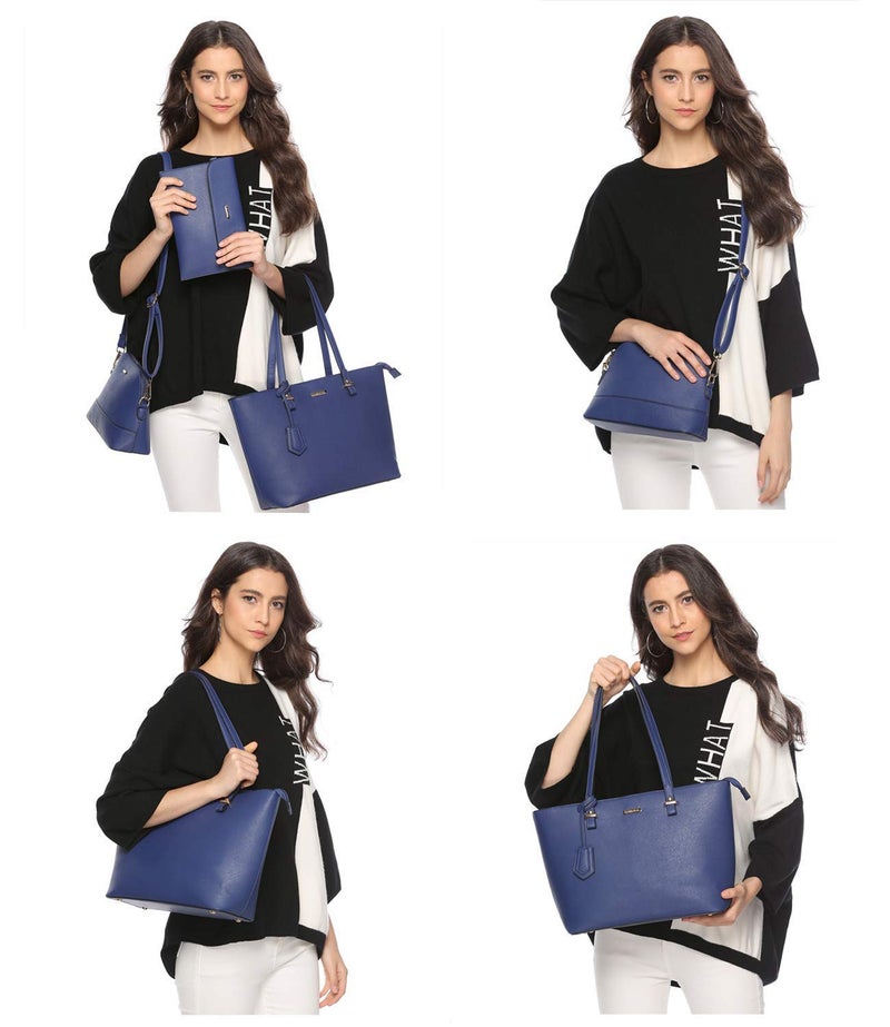 YTL Women Fashion Handbags Wallet Tote Bag Shoulder Bag Top Handle Satchel Purse Set 4pcs - Image 3